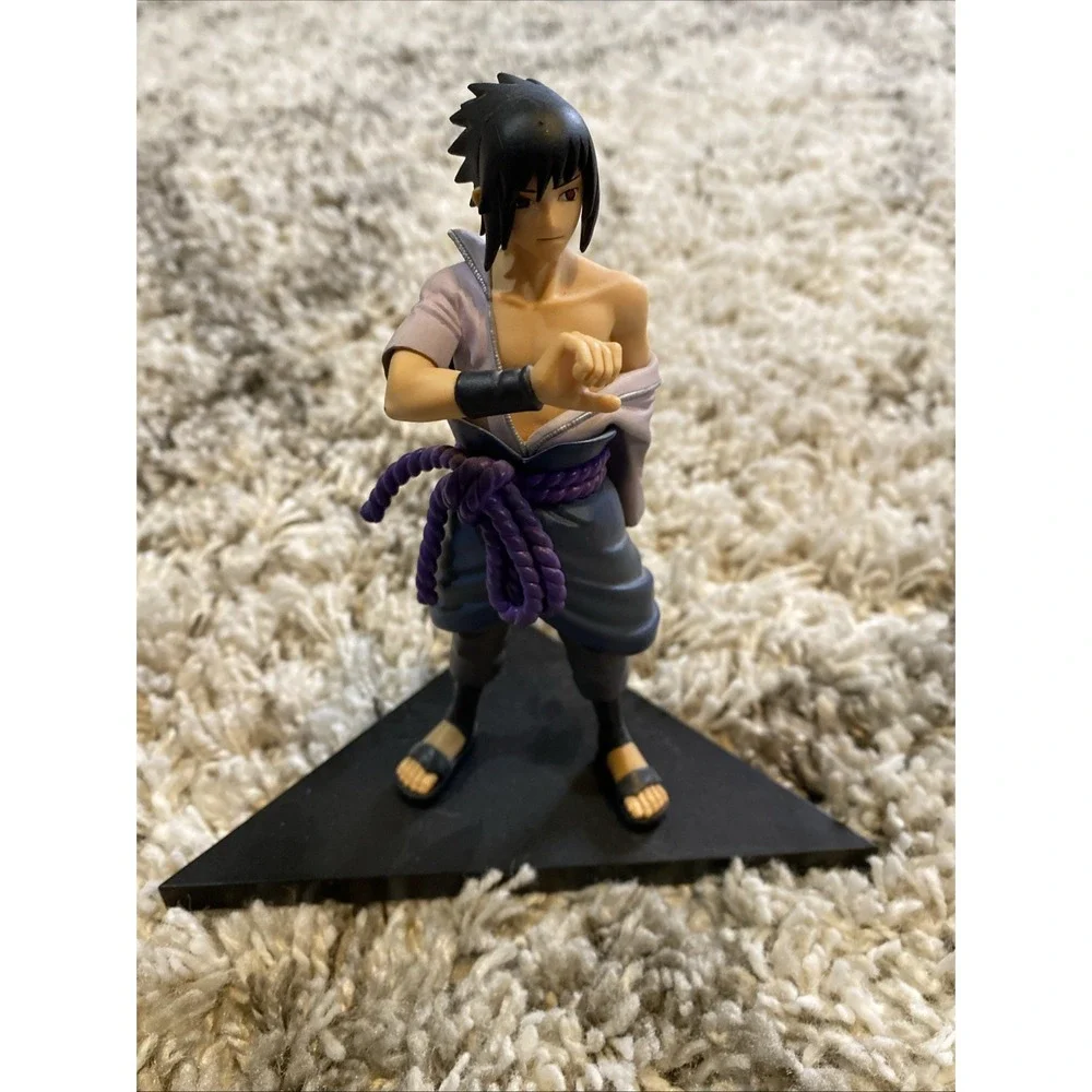 Naruto Shippuden Sasuke Uchiha Action Figure Sharingan Anime Collectible Base